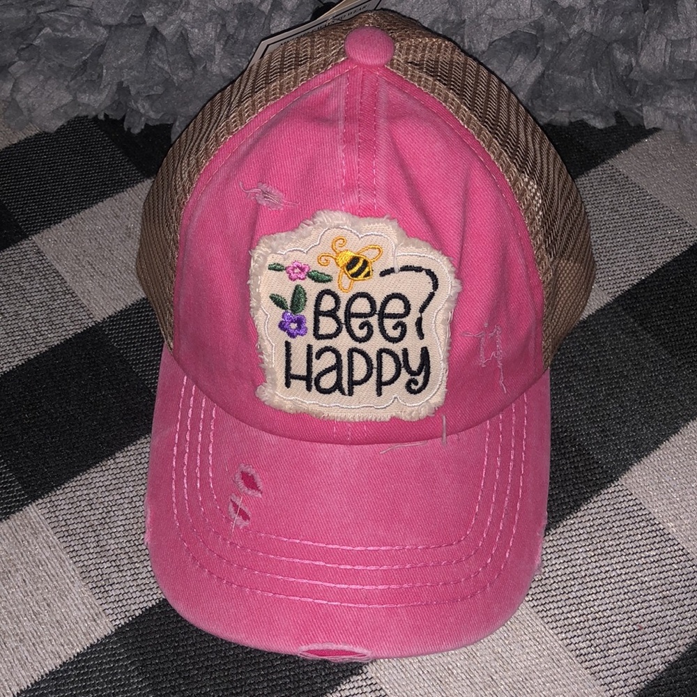 bee 🐝 happy kids ponytail baseball cap - Picture 8 of 10